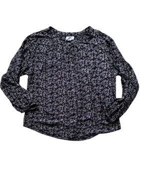 Velvet by Graham & Spencer Blue Floral Blouse Size Small